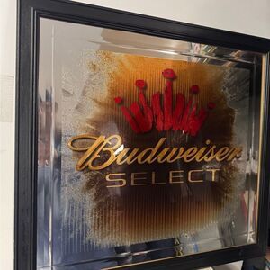 Budweiser Select framed beveled mirror 24x24 great shape!!!